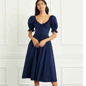 Hill House Ophelia Dress - Navy Poplin